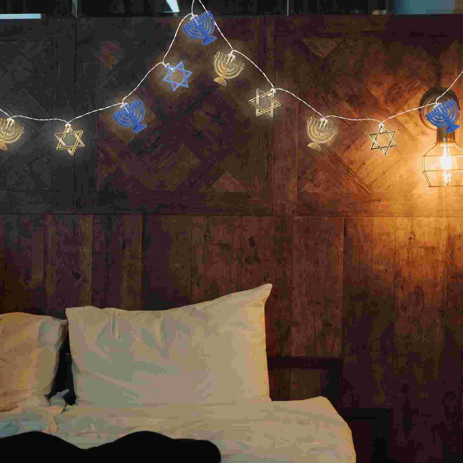 Hanukkah String Lights Holder Holders Fairy Star Party Favors Post Decor