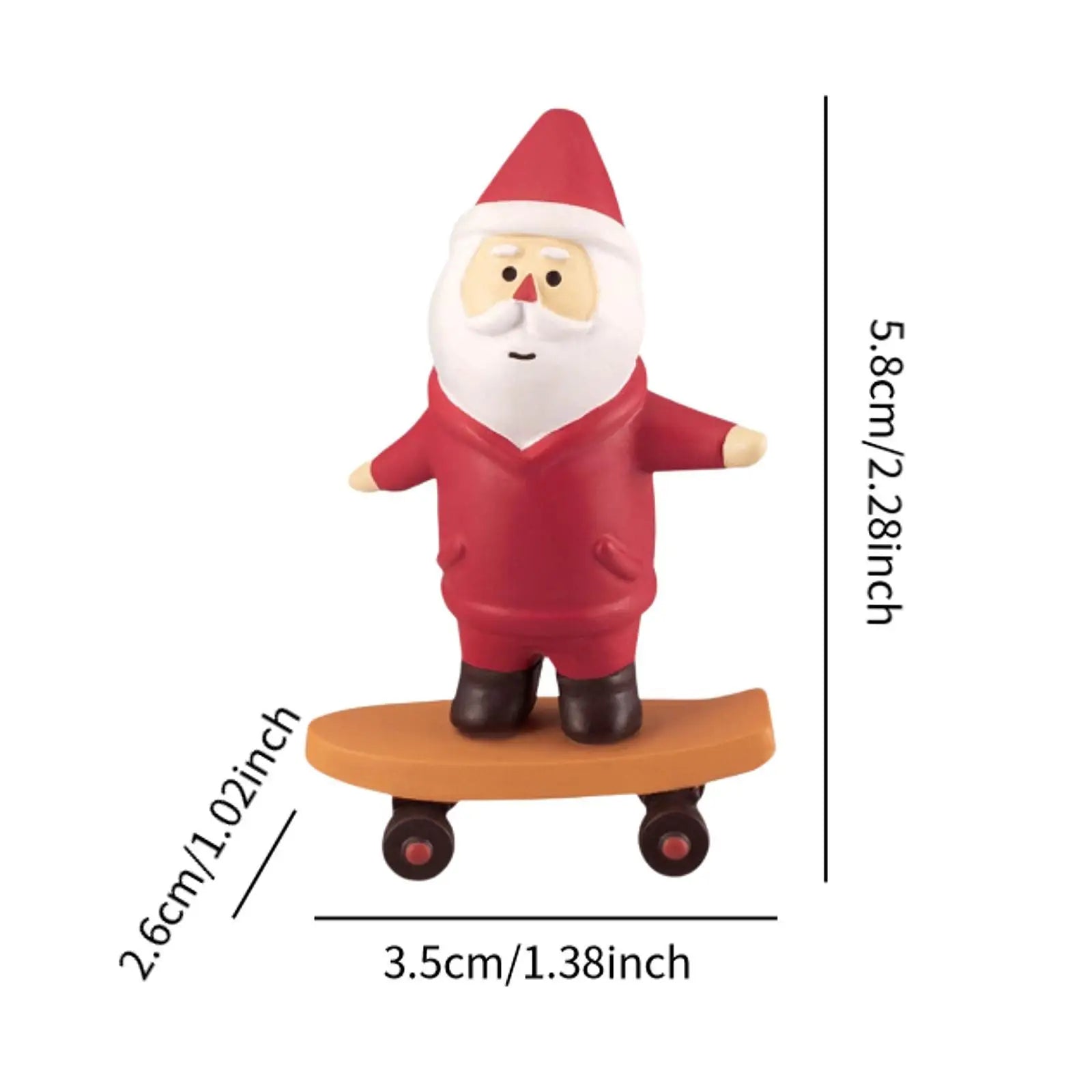 2x Christmas Miniature Figurines Small Collection Resin Lovely Mini Santa Claus Statues for Office Shelf Bedroom Party Festival