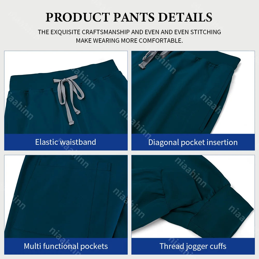 Polychrome Medical Uniform Women Scrubs Sets Pet Hospital Working Scrub Suits Nurse Accessories Dental Surgery Suit Lab Workwear