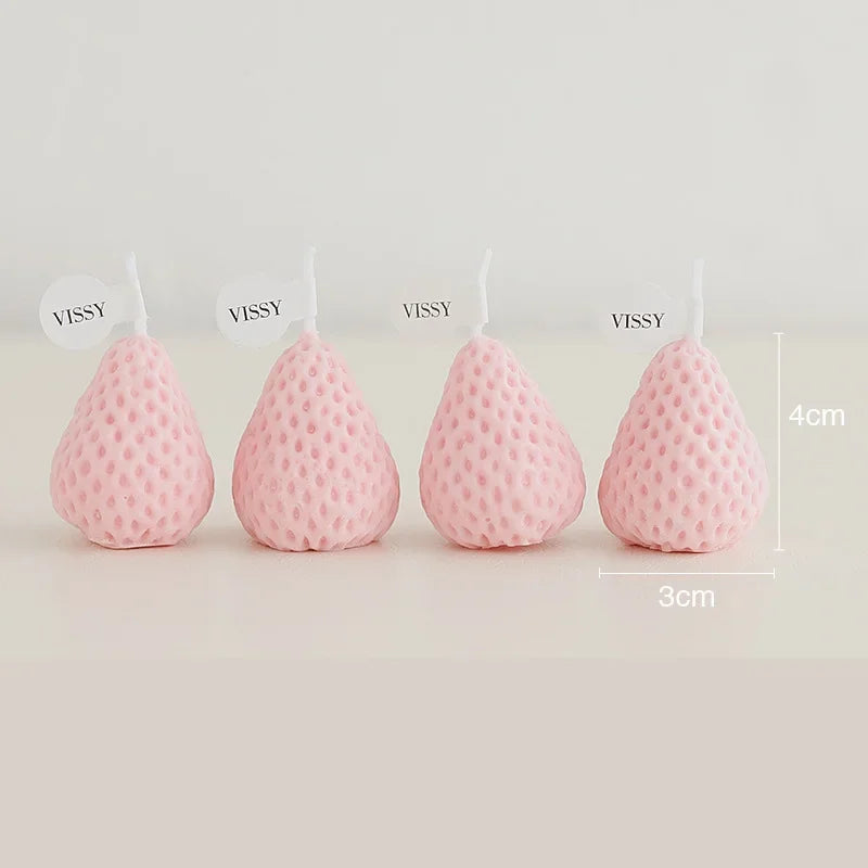 6/9pcs Strawberry Candles Soy Wax Aromatherapy Candles Scented Candles Cake Party Home Decoration Creative Birthday Gift