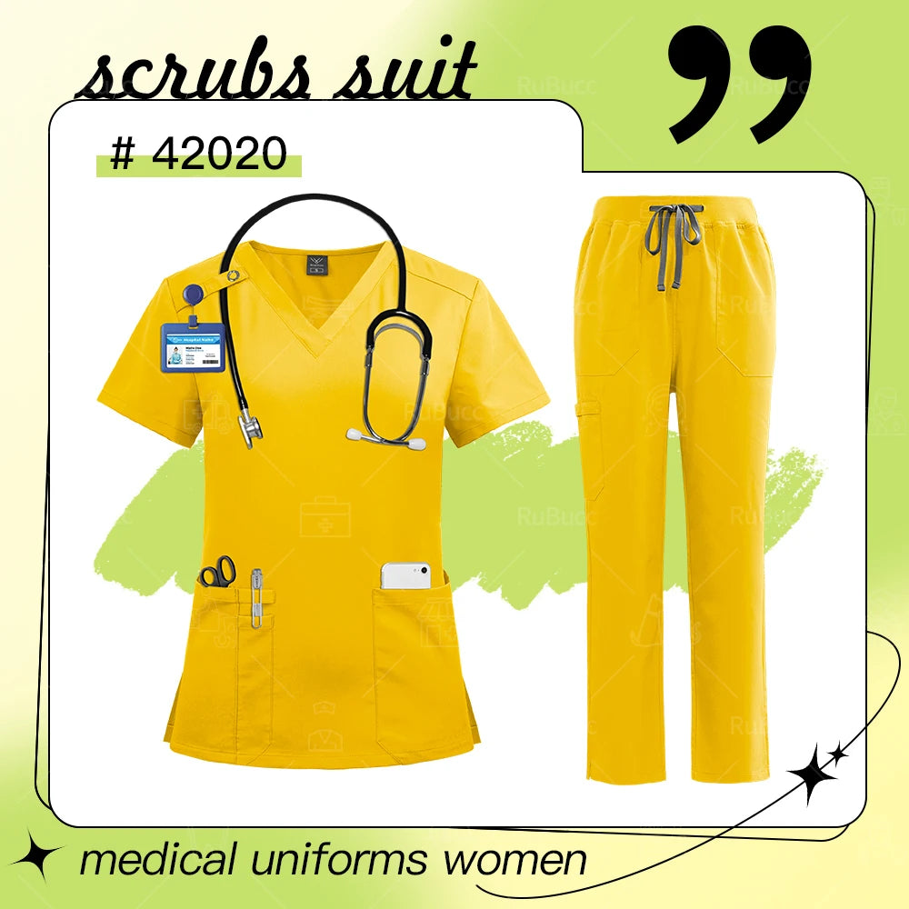 High Quality Medical Uniforms Women Pet Scrubs Sets Nurse Accessories Hospital Beauty Salon Spa Work Clothes Suit Surgical Gowns