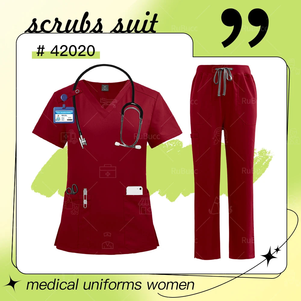 High Quality Medical Uniforms Women Pet Scrubs Sets Nurse Accessories Hospital Beauty Salon Spa Work Clothes Suit Surgical Gowns