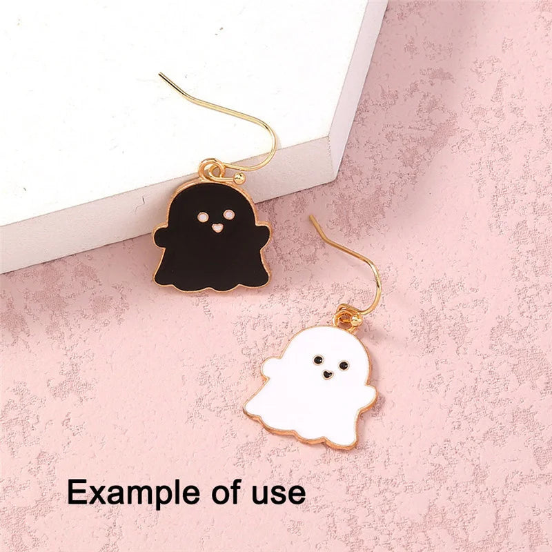 10pcs Mix Enamel Halloween Ghost Charms Alloy Specter Jewelry Necklace Women Earrings Metal Bracelet Keychain Handmade Accessory