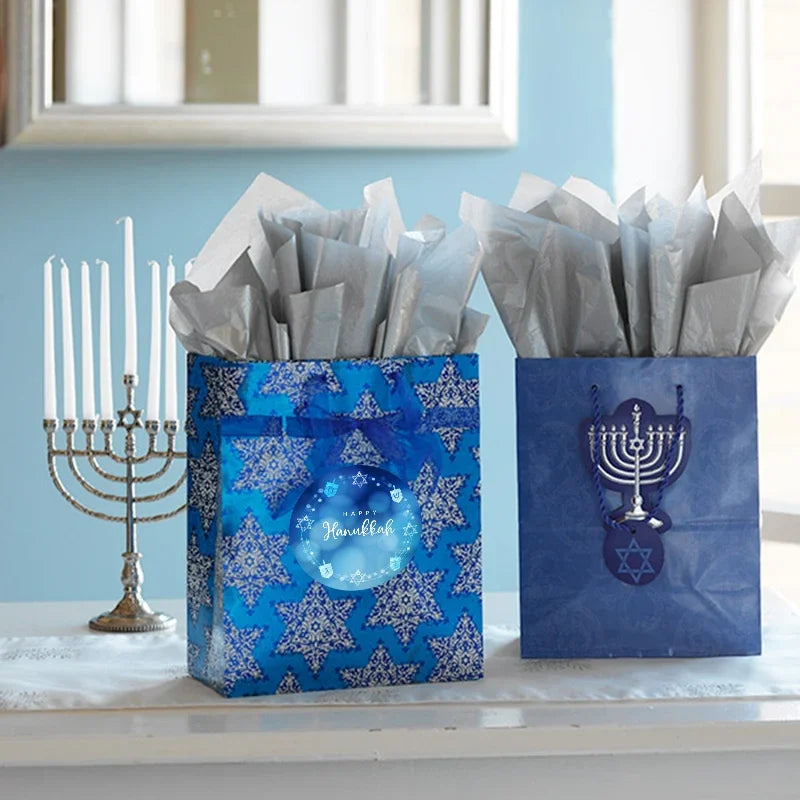 Happy Hanukkah Labels Sealing Sticker Party Decoration Festival Jewish Holidays