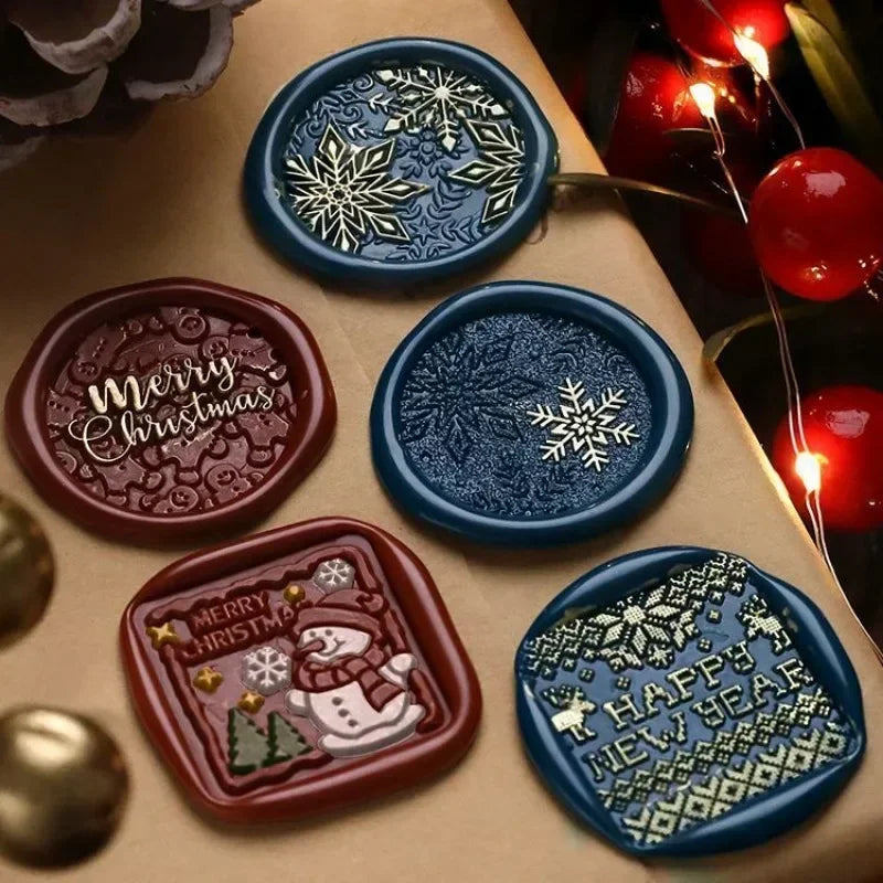 1PC Christmas Stamp Lacquer Seal Copper Festive Gift Wax Stamp Scrapbooking Stamps for Card Making