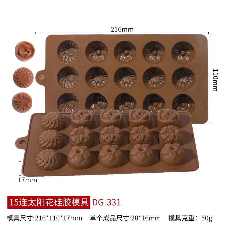 Halloween Molds Skull Pumpkin Chocolate Silicone Mold Witch Ghost Design Fudge Cake mould Dessert Decorating Baking Tools