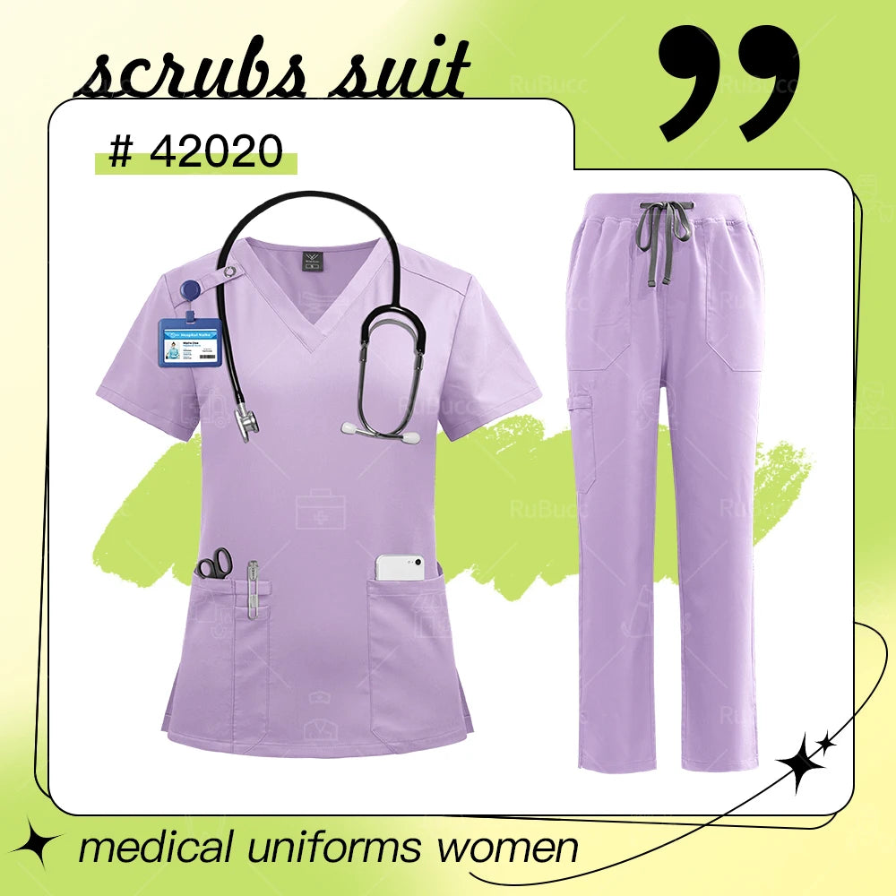High Quality Medical Uniforms Women Pet Scrubs Sets Nurse Accessories Hospital Beauty Salon Spa Work Clothes Suit Surgical Gowns