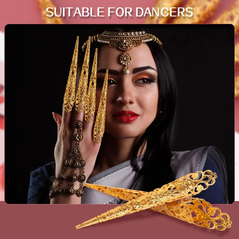 5Pieces Fingertip Claw Nail Ring Decoration Accessory Finger Joint Protector Halloween Cosplay Drama Dance Performance
