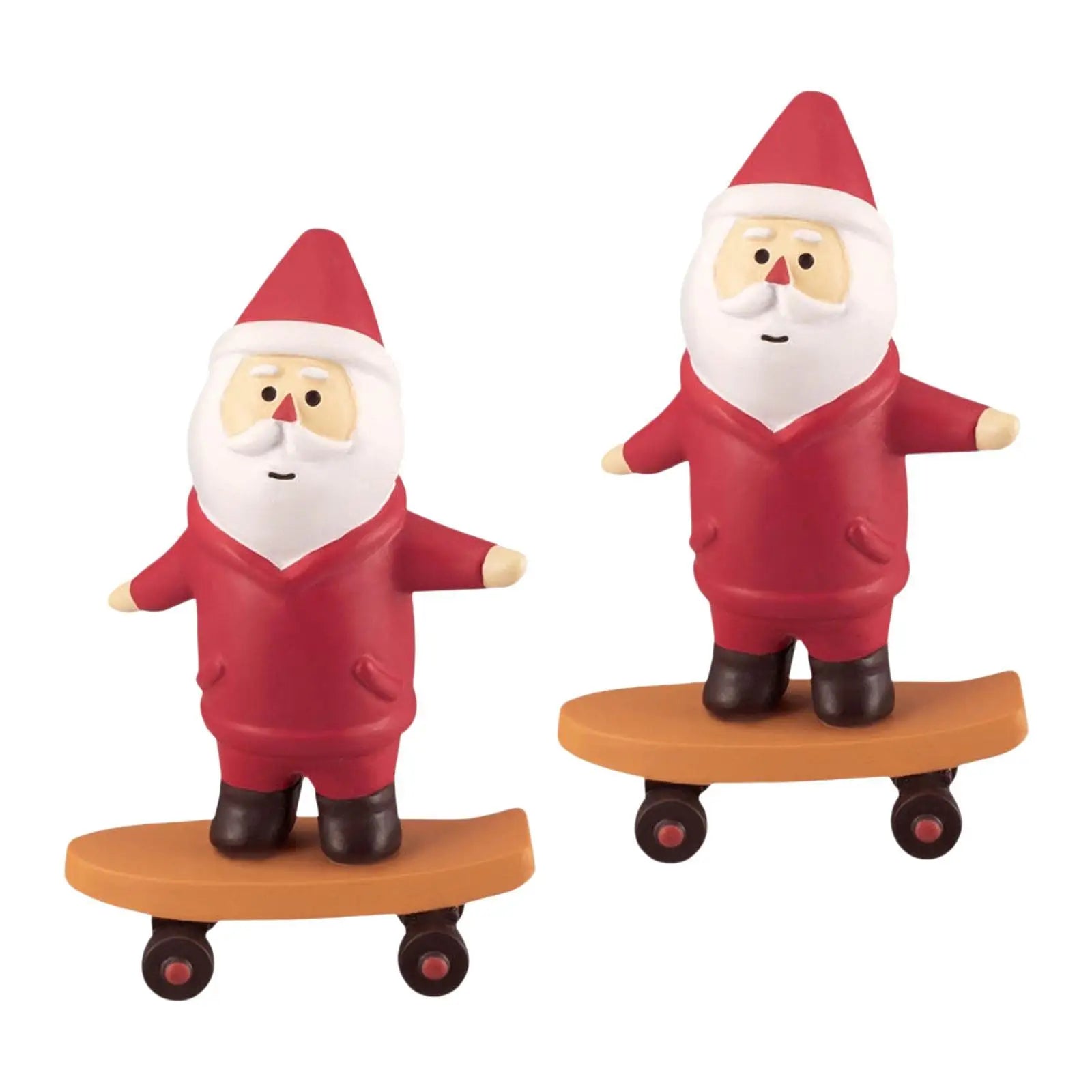 2x Christmas Miniature Figurines Small Collection Resin Lovely Mini Santa Claus Statues for Office Shelf Bedroom Party Festival