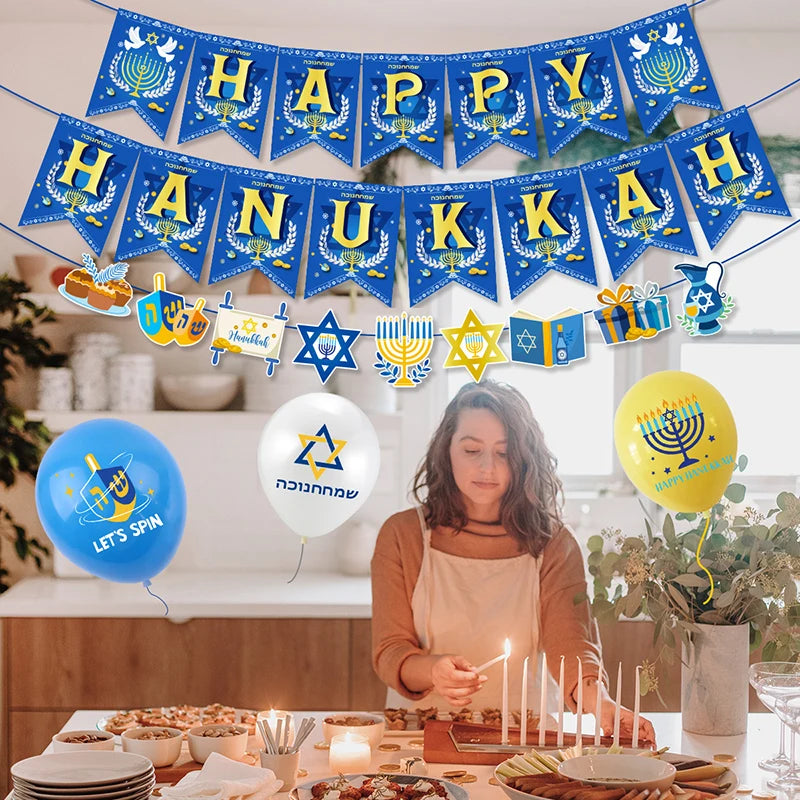 10PCS Hanukkah Themed Latex Balloons For Hanukkah Party Decorations Popular Holiday Party Latex Balloon Products For Everyone