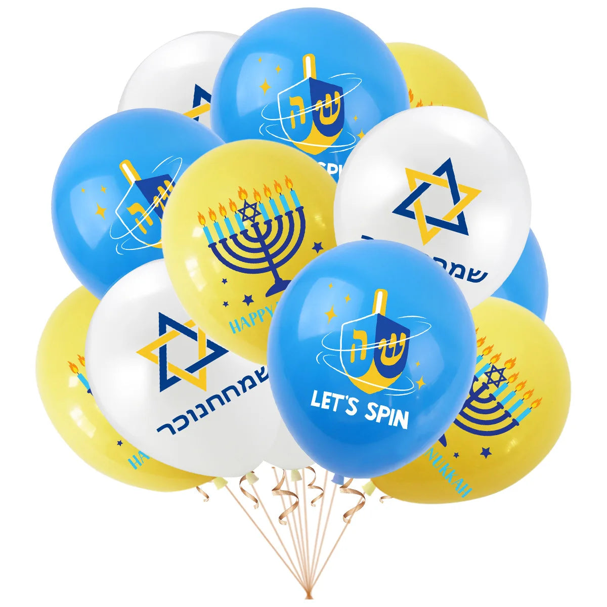 12inch Jewish Hanukkah Theme Party Decoration Balloon Hanukkah Star of David Six-pointed Star Balloon,10pcs