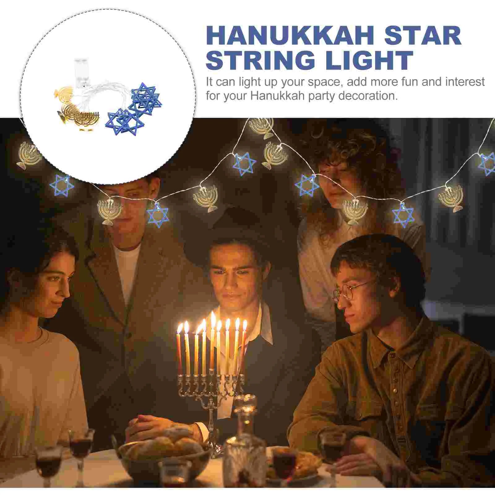 Hanukkah String Lights Holder Holders Fairy Star Party Favors Post Decor