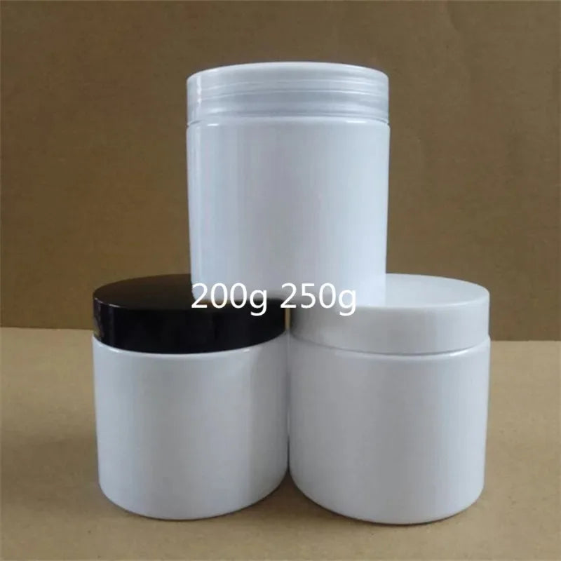 10/30/50pcs 200ml 250ml Plastic Jar Cosmetic Cream Jar Plastic Pot Plastic Cap PET Container Empty Food Packing Cans Wholesale
