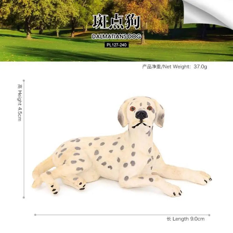 Kawaii Solid Simulation Animal Model Action Figure Toy Dog Pet Spot Dog Children's Cognitive Toys Ornaments for Kids Gift
