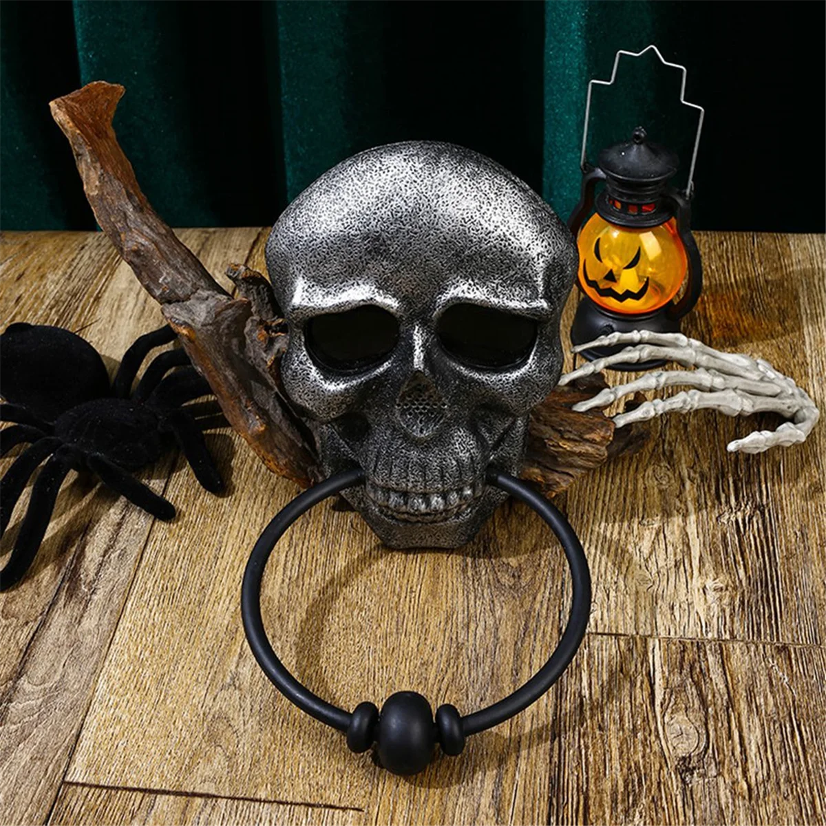 Halloween Door Bell Skull Haunted Doorbell with Sound Light-Up Eyeball Scary Halloween Props for Front Door B