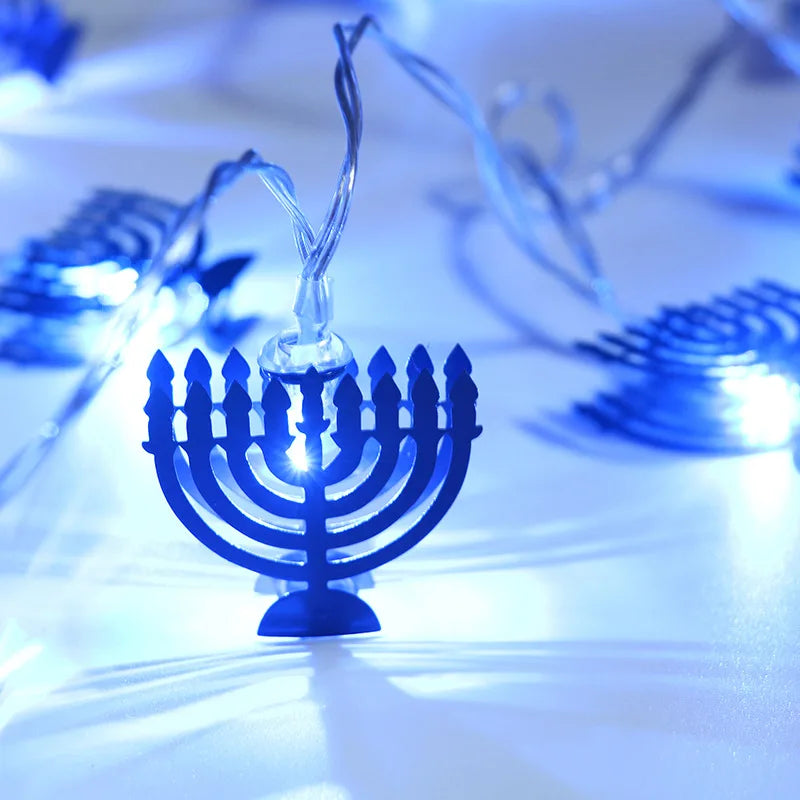 10 LED Chanukah Hanukkah String Light Party Candlestick Battery Operated LED For Home Lamp Decorations Party Luminous Props