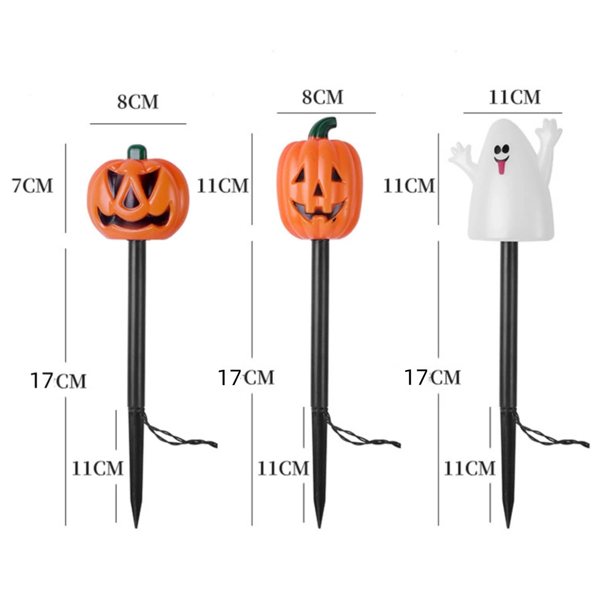 5PCS/Set Pumpkin And Ghost Solar Pathway Lights Outdoor Waterproof Halloween Floor Light Pumpkin Garden Stakes Lamp