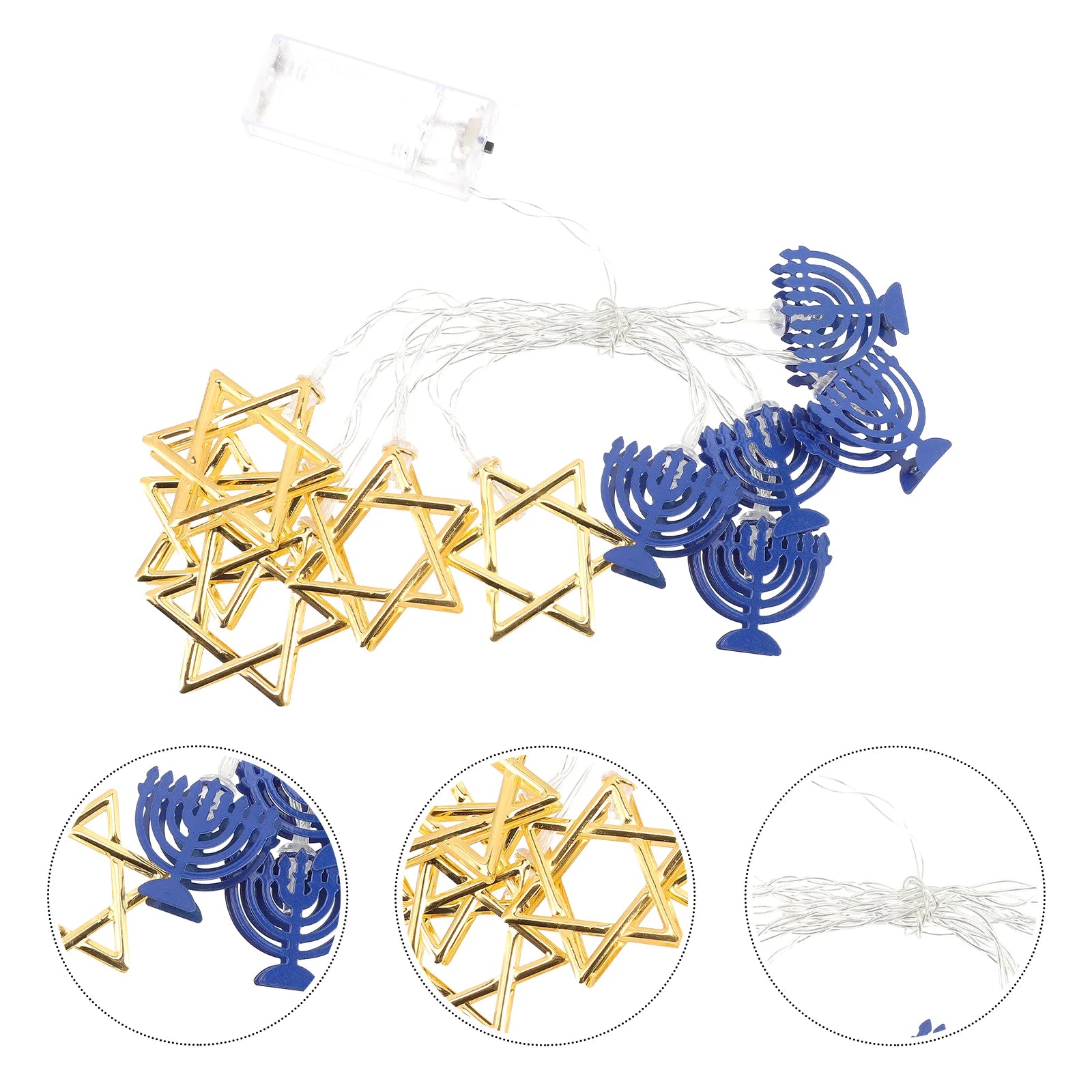 Hanukkah String Lights Holder Holders Fairy Star Party Favors Post Decor