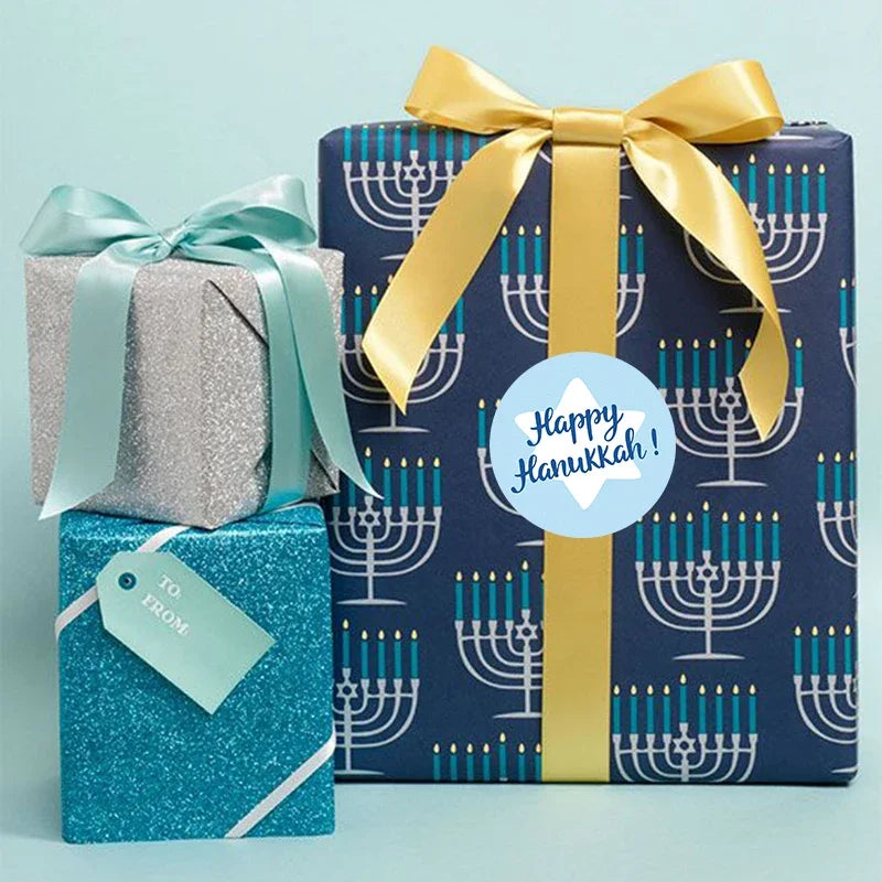 Happy Hanukkah Labels Sealing Sticker Party Decoration Festival Jewish Holidays