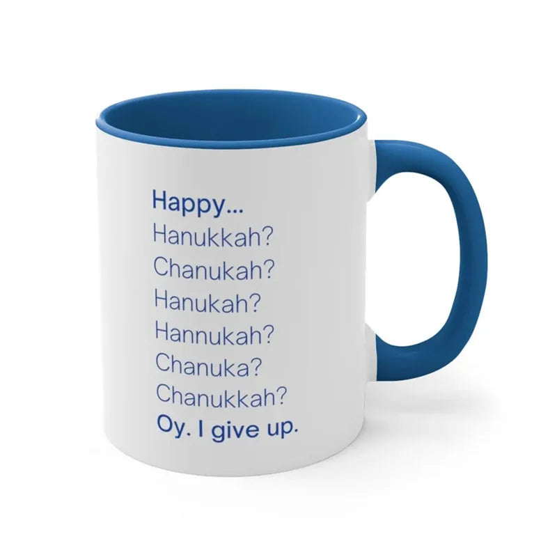 Hanukkah Mug - Chanukah Present Decorations indoor  Funny Holiday Gifts Coffee Cup  Jewish Gift Daily use