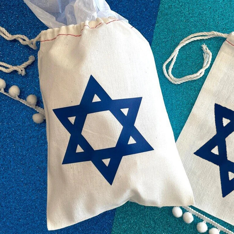 5pcs Menorah dreidel Star of David Bags Happy Hanukkah Chanukah Jewish Holiday Festival of Lights kid children boy girl gift
