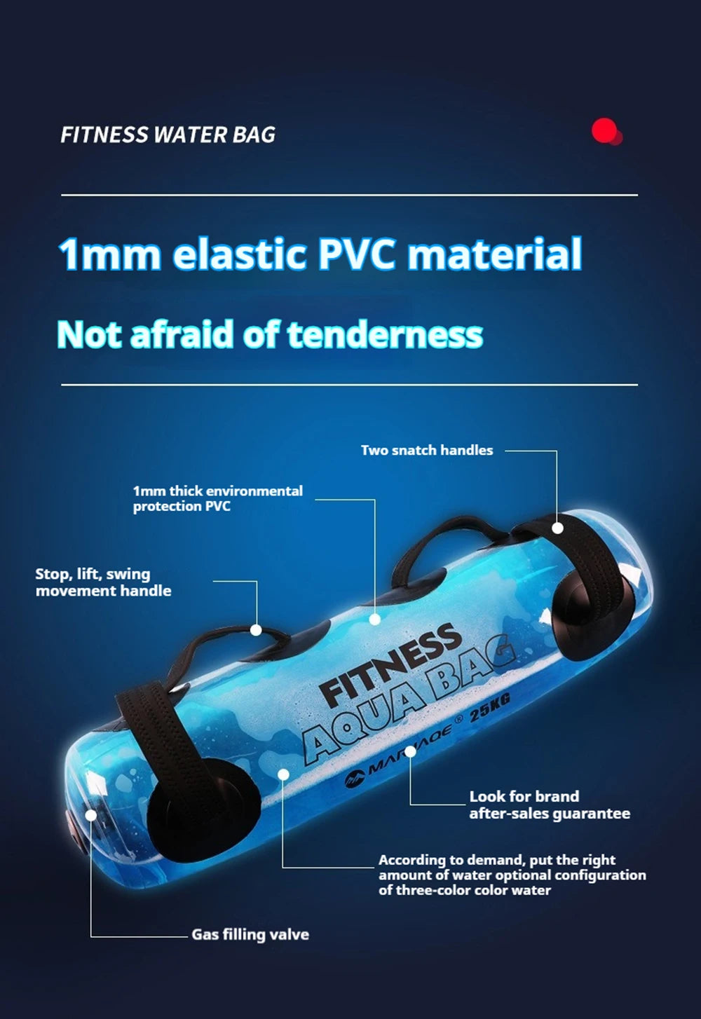 5-35KG Multifunctional inflatable water injection sandbag 1mmPVC fitness water bag weight-bearing equipment adjustable weight